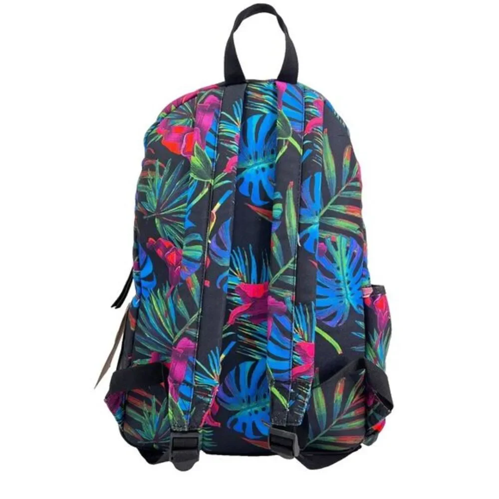 Dickies Hawaiian Print Backpack Padded Shoulder‎ Straps Zip Polyester Book Bag